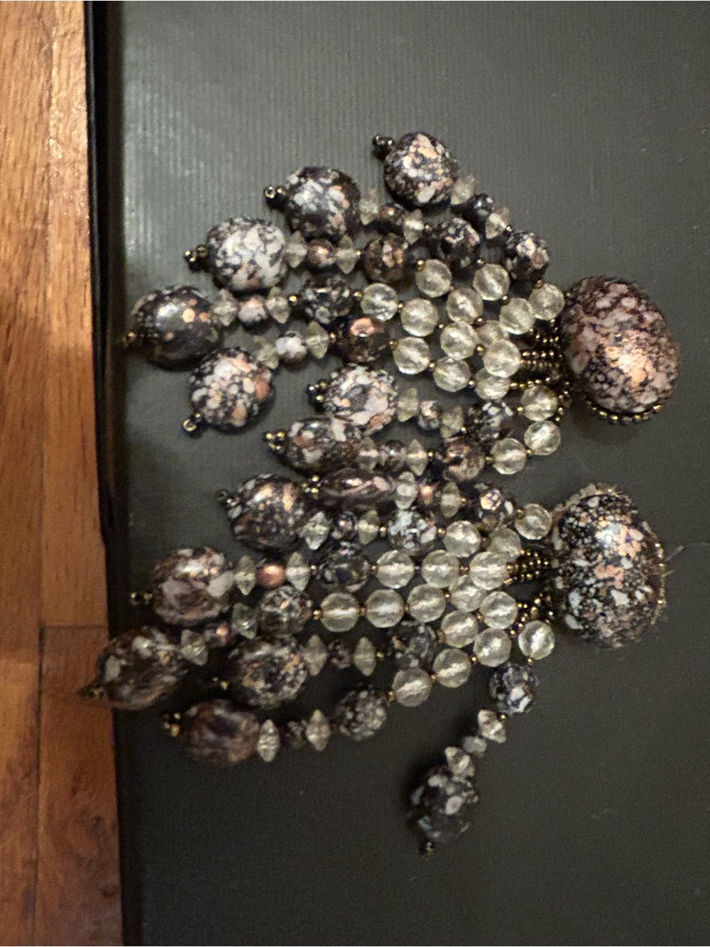 Statement Drop Earrings in Black and Pearl Crystal
